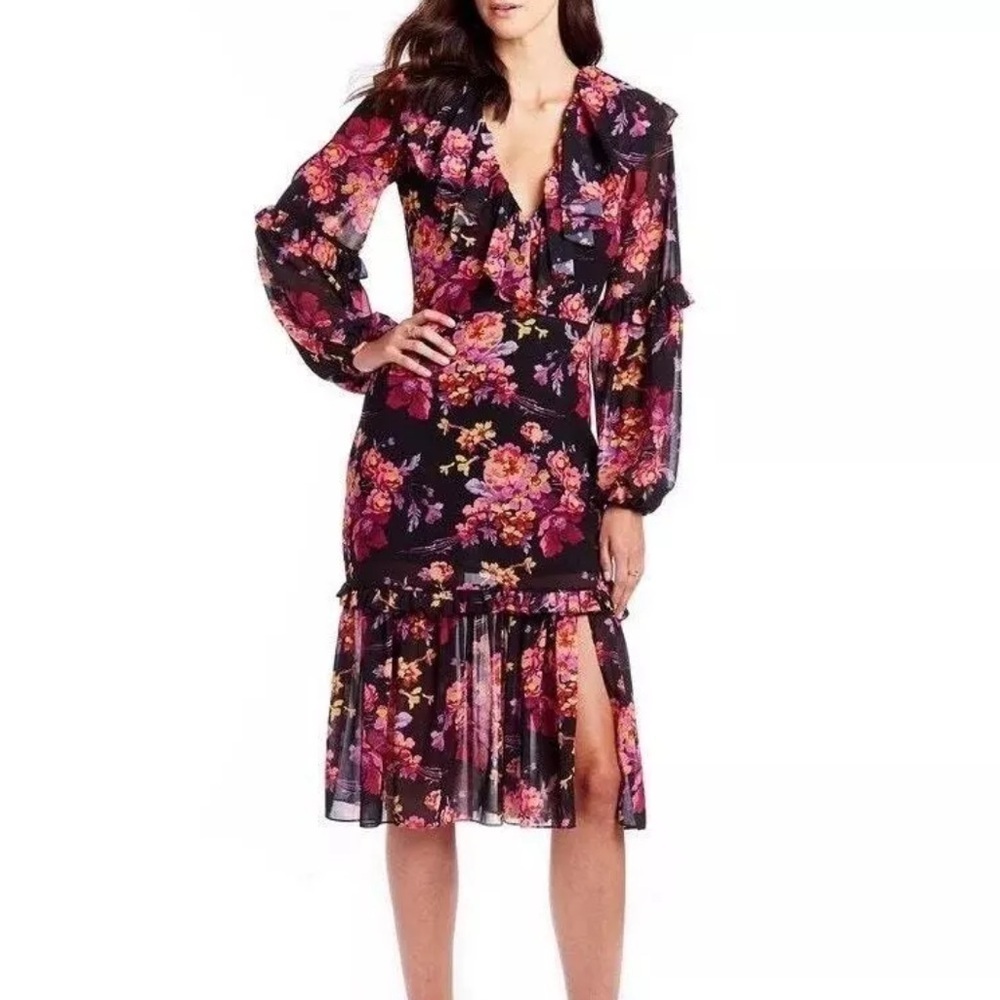 Amanda Uprichard Talulah Midi Dress Evening Blossom Medium